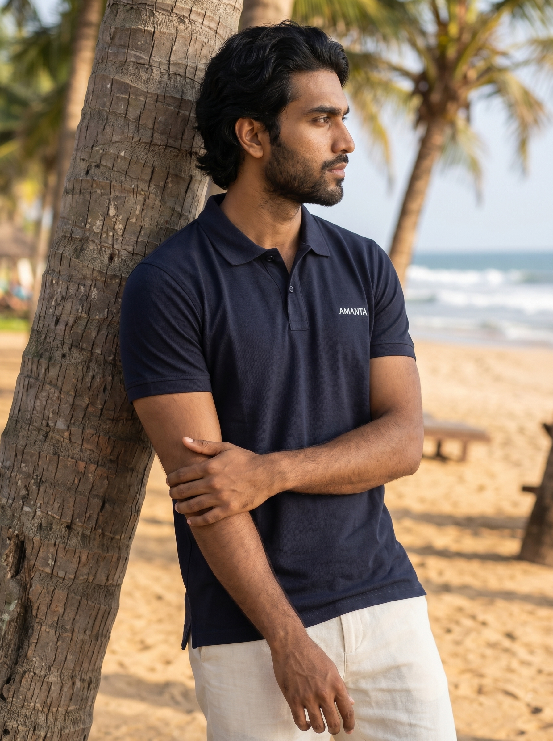 Navy Blue Supima Cotton Polo T-Shirt