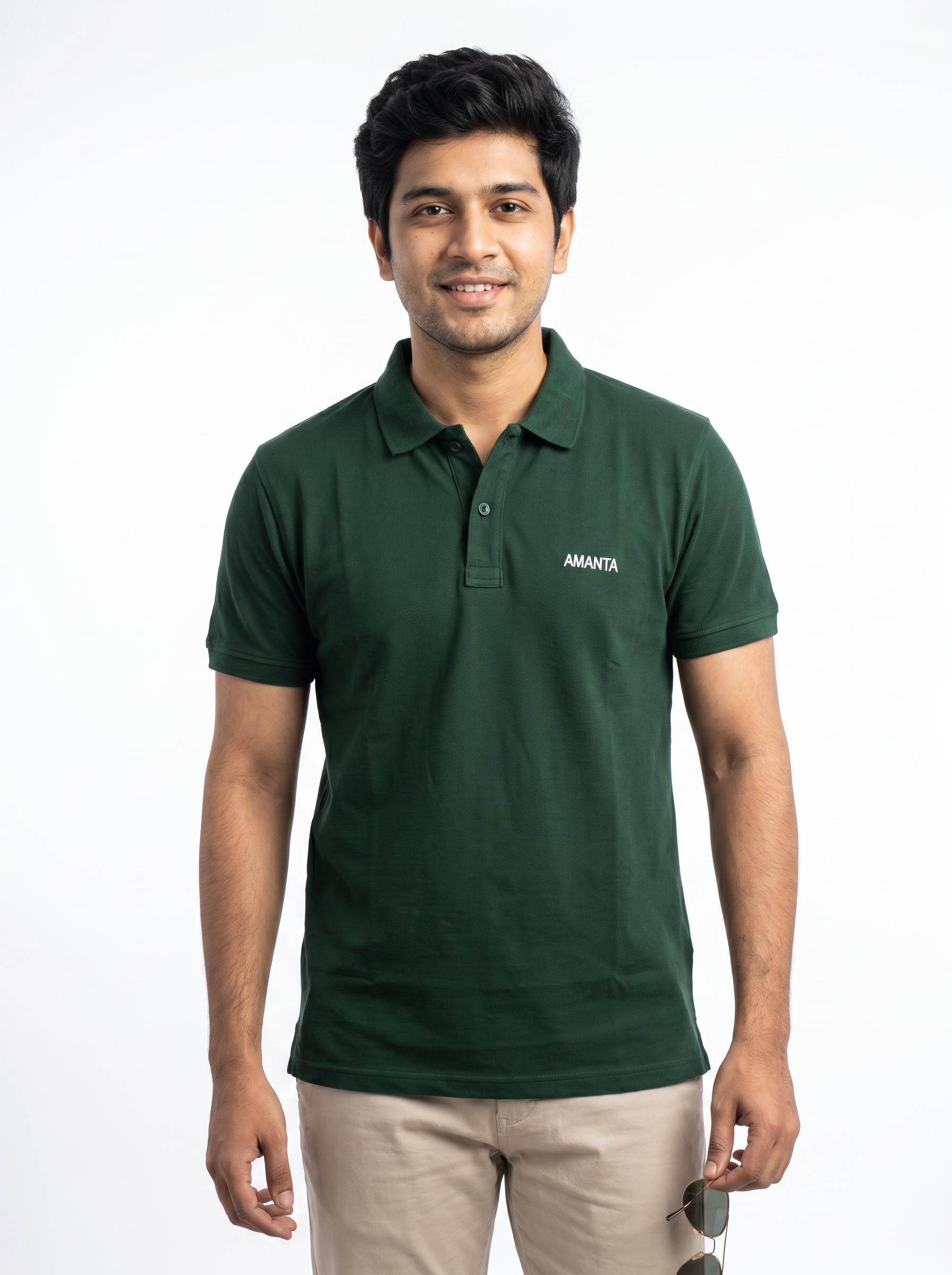 Bottle Green Supima Cotton T-Shirt - Image 4