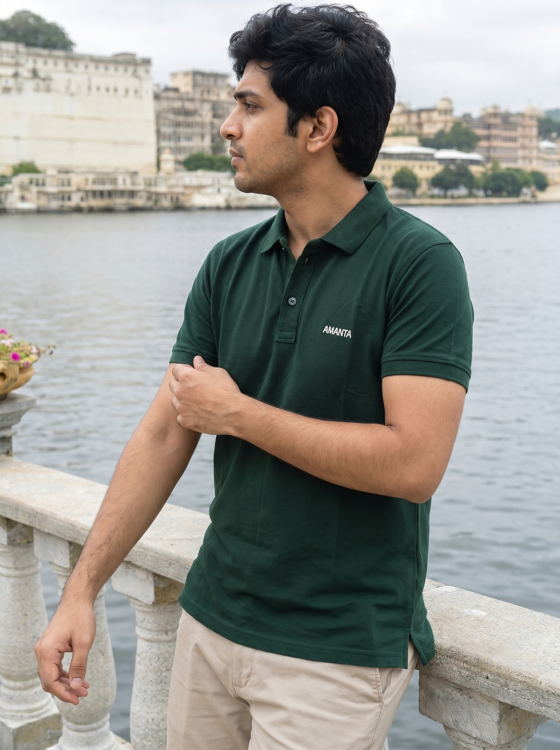 Bottle Green Supima Cotton T-Shirt - Image 3