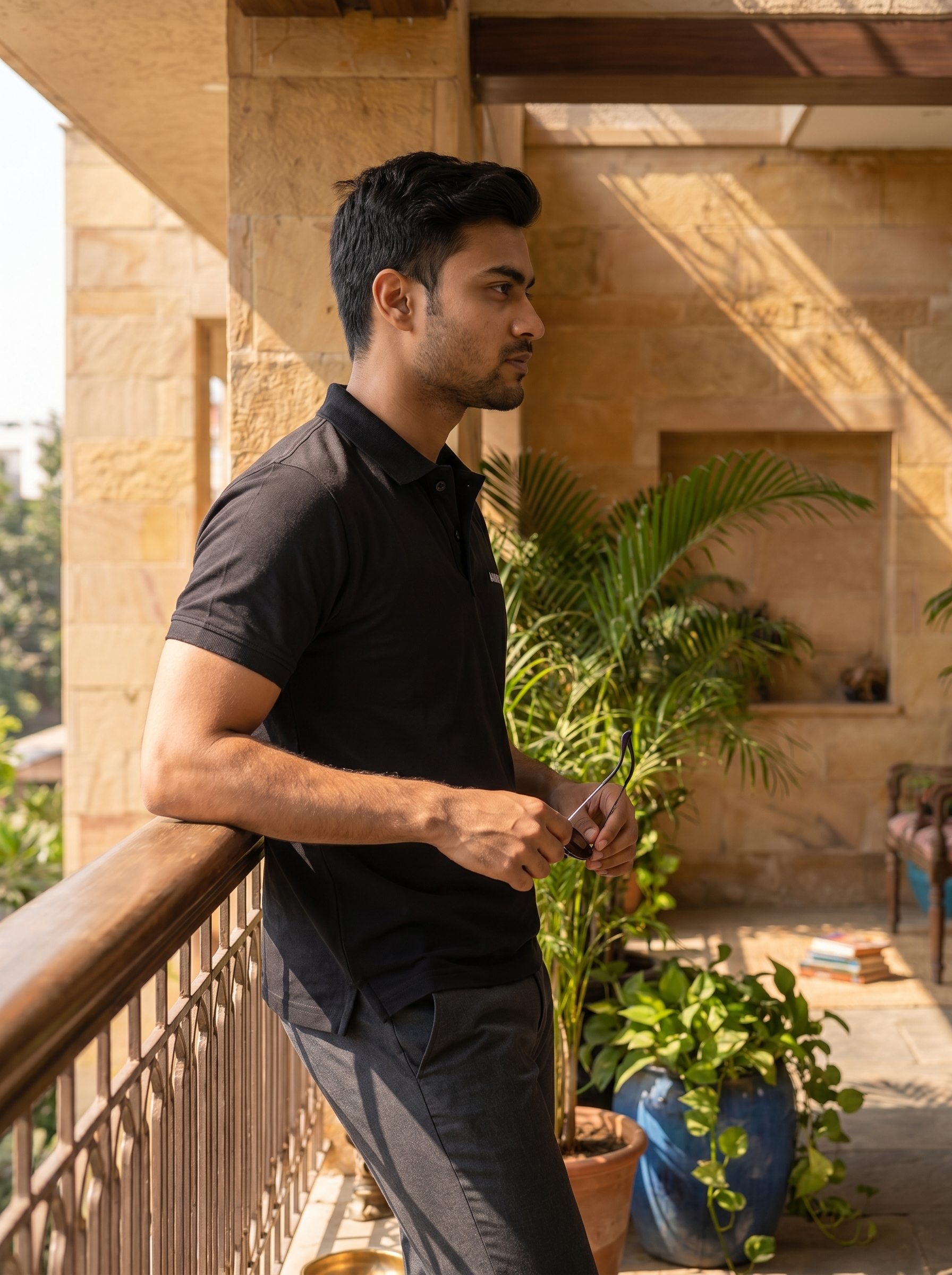 Black Supima Cotton Polo T-Shirt