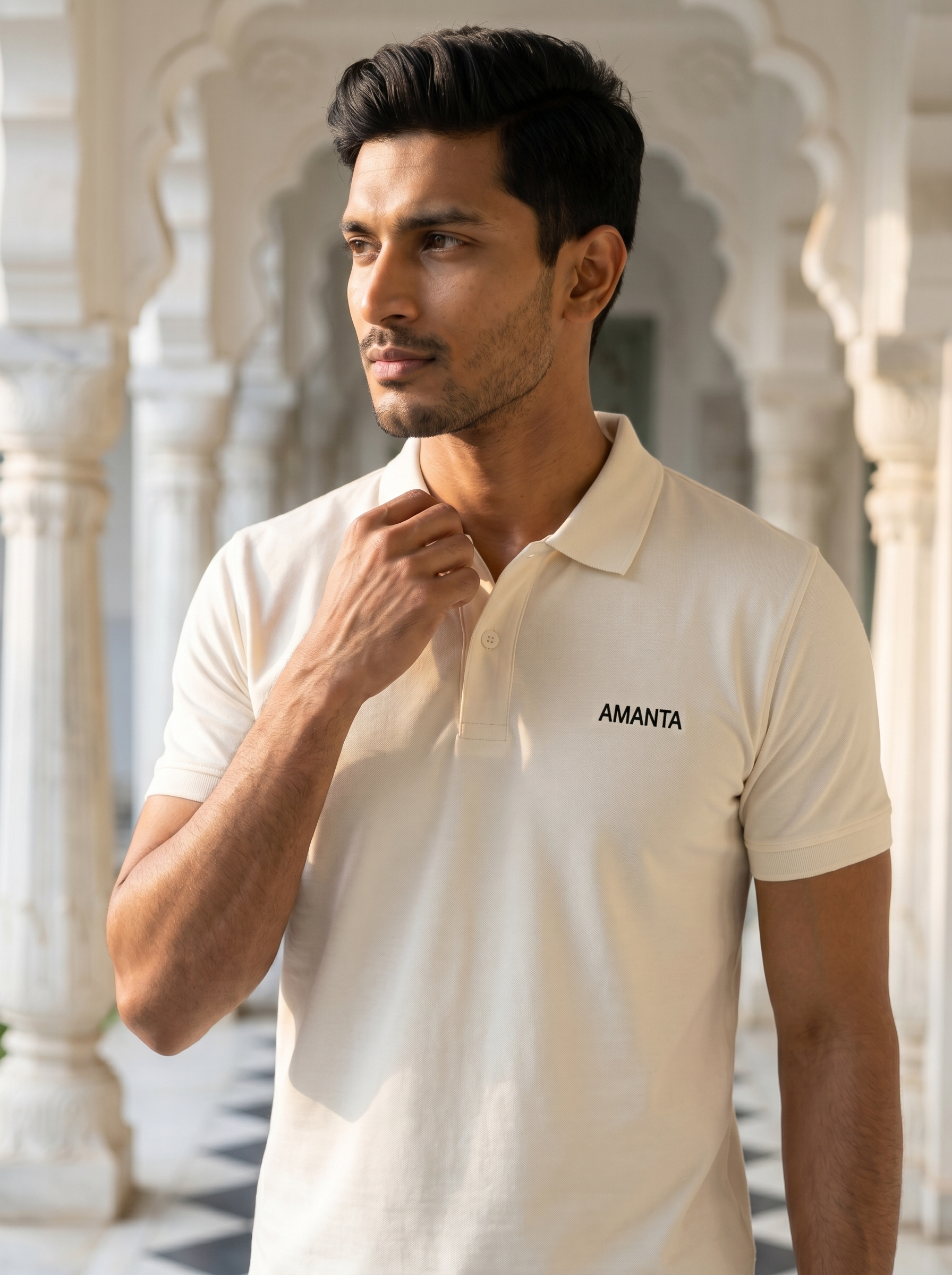 Off White Supima Cotton Polo T-Shirt - Image 2