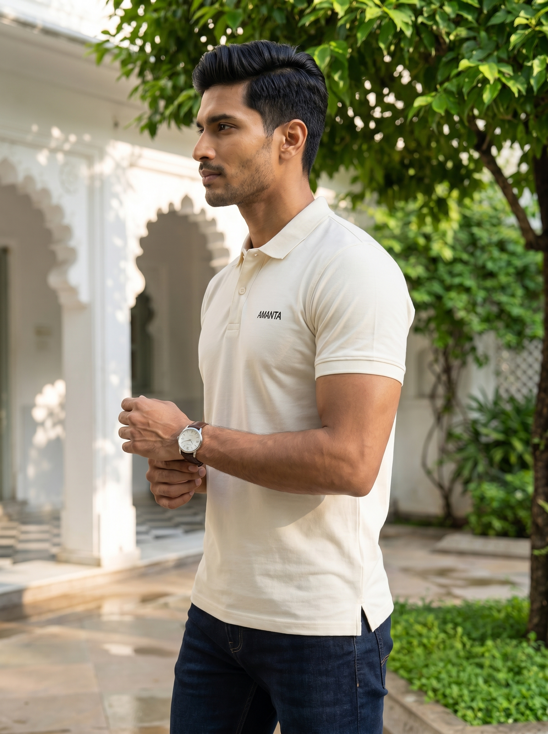 Off White Supima Cotton Polo T-Shirt